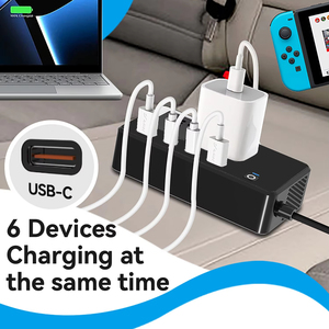 Dc12v/24V AC 220V Xe biến tần 200W PD Type-C <span class=keywords><strong>USB</strong></span> sạc nhanh <span class=keywords><strong>Adapter</strong></span> phổ xe điện chuyển đổi <span class=keywords><strong>2</strong></span> Ổ cắm du lịch <span class=keywords><strong>Adapter</strong></span> - Product Image 2