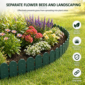 Panneaux de clôture décoratifs pour jardin, pelouse et parterres de fleurs – Lot de 8 - Product Image 2