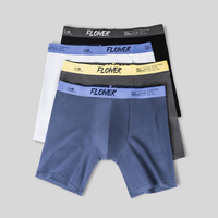 Calzoncillos Largos Personalizados Cómodos Lisos 100% Algodón Ropa Interior Masculina Bóxer para Hombre