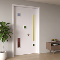 Porte intérieure en bois massif à blocs de couleur, vente en gros, OEM ODM, sur mesure, pour bâtiments commerciaux