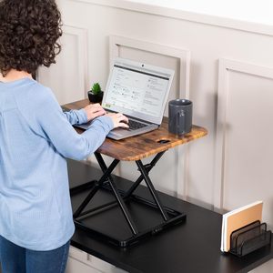 Ultra-thin single-top height adjustable vertical universal office desk with stand for monitor and laptop, customizable and - Product Image 3