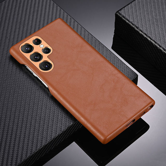 Business Luxury Fall Protection Leather Phone Cover Shockproof Case PC+PU Leather Phone Case for Samsung S23 Ultra