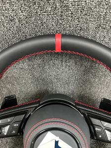 <span class=keywords><strong>Volant</strong></span> en cuir perforé à fond plat de style RS <span class=keywords><strong>SLine</strong></span> personnalisé pour Audi A3 A4 B7 A6 C7 R8 RS3 A7 RS5 RS6 A8 Q5 Q8 - Product Image 5