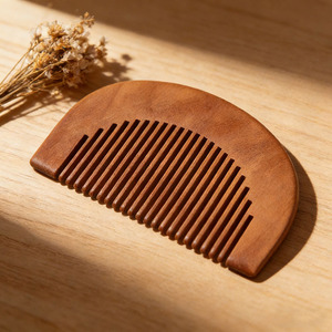Peach Wood Fine Tooth Comb Large Portable Travel Hair Comb - Product Image 2