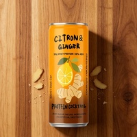 Cocktail protéiné au citron et au gingembre, 10% ABV, 10g de protéines de lactosérum, boisson en conserve sans sucre, prête à boire, boisson alcoolisée 330ml