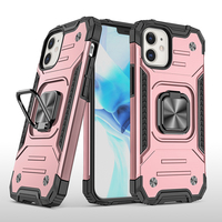 Coque de téléphone portable antichoc avec anneau de support pour iphone 14 13 12 5.4 tpu en silicone, étui de protection personnalisé pc givré
