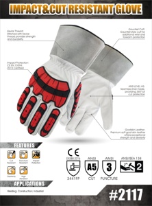 Venta de fábrica GUANTE DE IMPACTO DE CORTE DE FÁBRICA CON CE EN388 Certificado ANSI A5 Heavy Duty/360 Protección contra cortes y protección contra impactos Guante-2117 guante de Seguridad Protección de manos seguridad - Product Image 2