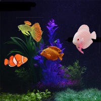 Décorations d'aquarium en silicone phosphorescent PKY, poissons-clown colorés simulés, ornements de paysagisme pour aquarium
