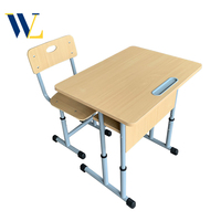 Modèle de base de mobilier scolaire personnalisable bureau et chaise réglables pour établissements d'enseignement