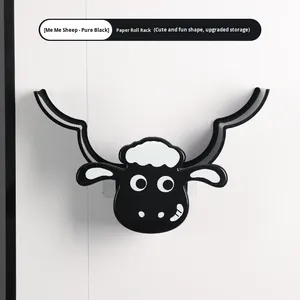 Tissu mural en forme de <span class=keywords><strong>mouton</strong></span> pour salles de bain toilettes <span class=keywords><strong>support</strong></span> de stockage de rouleaux en acier inoxydable créatif sans perceuse organisateur Banheiro - Product Image 6