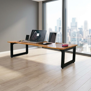 Bureau d'ordinateur en bois NOTEDESK 1,2 m avec surface imperméable en PU et pieds en acier - Product Image 3