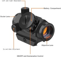 GOODLUCK 1x21 Red Dot Sight, 11 réglages de luminosité, monture surélevée de 1 pouce, lunette de chasse en alliage d'aluminium