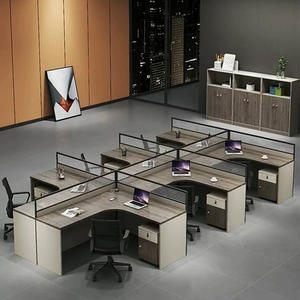 Escritorio y Silla de Oficina Modernos con Separador, Estación de Servicio al Cliente para Cuatro Personas, Escritorio de <span class=keywords><strong>Estudio</strong></span> para Profesor, Contador y Personal - Product Image 3