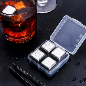 SS304 Food-Grade Stainless Steel Creative Square Stone Ice Cubes Set for <b>Bar</b> Wine Beer Whisky Coffee and Frozen <b>Drinks</b> - Product Image 2