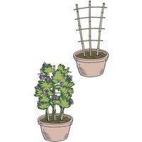 Treillis en bambou de 24 pouces à 5 niveaux, échelle à plantes en forme d'éventail naturelle pour orchidées, vigne, monarques, lierre et autres plantes grimpantes
