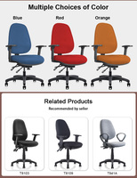Chaise de bureau moderne de haute qualité avec accoudoirs, chaise d'opérateur pour ordinateur, chaise de bureau robuste en tissu de haute qualité