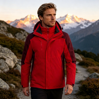 Veste technique 3-en-1 personnalisée avec logo RTS, 150D, imperméable, manteau d'hiver pour homme, doublure en polaire rembourrée, étiquette privée OEM