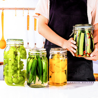 Pot de conservation en verre sous vide transparent résistant à la chaleur avec couvercles métalliques (capsules en aluminium/bambou/bois) Écologique Recyclable Forme personnalisée