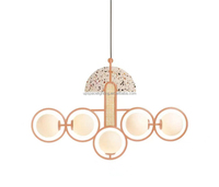 Lustre d'intérieur décoratif vintage pour villa, LED, design fantaisie, en fer et terrazzo, style Cany Art, lampe suspendue Upspace Lighting 110-240V 2700K