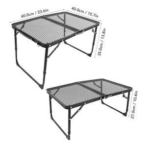 <span class=keywords><strong>Table</strong></span> de cuisson pliable d'extérieur légère <span class=keywords><strong>avec</strong></span> <span class=keywords><strong>pieds</strong></span> antidérapants, réglable en hauteur, <span class=keywords><strong>avec</strong></span> plateau en maille - Product Image 2