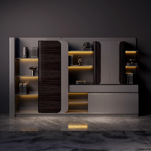 <span class=keywords><strong>Archivador</strong></span> Ejecutivo con Luz LED, Archivadores Modernos para Oficina, Mueble de Almacenamiento con Puerta de Vidrio, Muebles de Oficina - Product Image 5