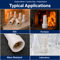 Capuchon haute pression isolant thermiquement en céramique émaillée 95% alumine, connecteur d'électrode d'allumage