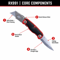 Couteau pliant, couteau de poche RX991-1, lame à changement rapide, couteaux utilitaires pliables