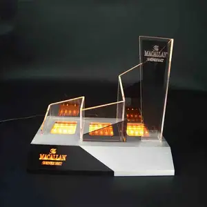 Hot Sale Custom Made Whisky LED beleuchtete Acryl Weinflasche Display Stand Glorofier