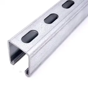 Pre-galvanized ASTM 6539 PG Cold Formed U-profile Steel GI metal slotted 41x41 41x21 Unistrut strut Channel Rail