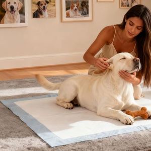 (L 60*60, 40 pièces) Tapis absorbant jetable pour animaux de compagnie, couches d'apprentissage de la propreté en coton anti-fuite pour chiots et chiens - Product Image 1