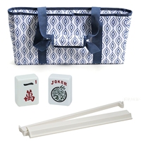 Ensemble de tuiles de mahjong en acrylique américain de luxe moderne avec sac de transport imprimé, 166 tuiles premium, 4 supports/poussoirs tout-en-un, écologique