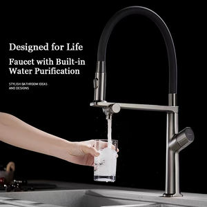 Медный кухонный кран 3-в-1 с функцией горячей и холодной воды и встроенным фильтром для прямой питьевой воды - Product Image 1