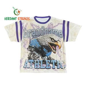 T-shirts Oversize en Coton Peigné Effet Délavé Personnalisables avec Impression Numérique, Motifs Rétro Années 90 et Strass pour Hommes - Product Image 3