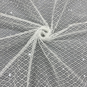 Tissu en maille noire transparente avec embellissements en sequins, polyester de haute qualité, pour robe de soirée, tenue de danse, robe de soirée pour femmes - Product Image 2
