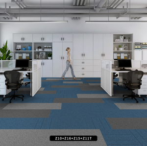 Loseta de Alfombra Cuadrada de Color Liso de 50x50 cm con Revestimiento de PVC para Oficina - Product Image 1