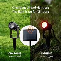 Projecteurs LED RGB solaires étanches IP65, alimentés par batterie/CC, haute luminosité, pour la décoration extérieure de jardin, de cour et de chemin (lot de 3)