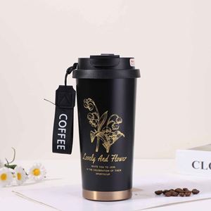 Lovely Flower Stainless Steel Vacuum <b>Flask</b> Tumbler with Lid 6-12 Hours Thermal Insulation Leak-Proof Eco-Friendly Travel Mug - Product Image 4