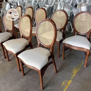 Chaise Louis <span class=keywords><strong>de</strong></span> salle à manger avec dossier rond, meubles <span class=keywords><strong>de</strong></span> <span class=keywords><strong>luxe</strong></span> en bois et résine, chaises Louis <span class=keywords><strong>Florence</strong></span> pour événements et banquets - Product Image 1