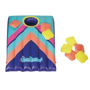 Pool Float <b>Inflatable</b> Lounge Mat With Cup Holder For Adults And Kids Swimming Pool Party Fun Blue 35.5x21.5x8.5inch - Product Image 5