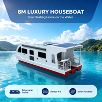 Mini-Yacht de Luxe avec Moteur, Bateau de Pêche en Aluminium, Ponton Soudé, Moteur Hors-Bord, Loisirs et Divertissement, Option 90 CV