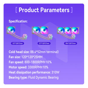 Refroidissement liquide LinengCooling IM360 WH BK ARGB <span class=keywords><strong>AIO</strong></span> 360 mm avec écran LCD pour ordinateur de jeu, haute efficacité, silencieux - Product Image 5