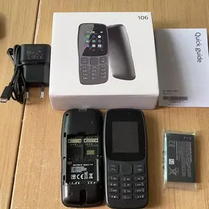 Téléphone portable noir double carte Sim téléphone portable avec appareil photo et lampe de poche téléphone portable pour Nokia 106