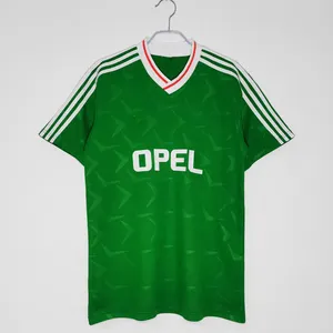 아일랜드 레트로 90 91 92 잉글랜드 리그 남자 축구 유니폼 1991 1992 클래식 홈 그린 빈티지 축구 셔츠 유니폼
