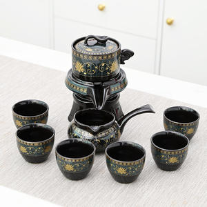 Ceramic <b>Tea</b> Set Black Automatic Lucky Stone Mill Heat Resisting Home Gift <b>Box</b> - Product Image 3