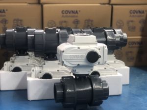 วาล์วบอล COVNA DN15 1/2 นิ้ว 2 ทาง แบบไฟฟ้า Upvc  แบบเต็มพอร์ต DC24V เปิด-ปิด พร้อมตัวกระตุ้นไฟฟ้าแบบหมุน PVC วาล์วบอลแบบ Double Union - Product Image 6