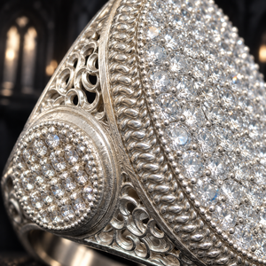 Bague Hip Hop en Or 10K 14K 18K Personnalisée avec Moissanite CVD et Diamant VVS Rond, Testée au Diamant, Bijoux Fins pour Hommes - Product Image 2