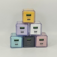 Pengisi Daya Cepat Ponsel Transparan OEM 45W USB-A/Type-C Dual Port Smart Fast Charging Adaptor Colokan EU US UK
