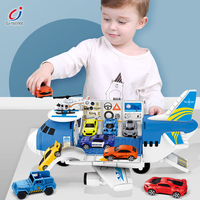 Chengji Jouet de piste d'avion transformable avec voitures coulissantes, Nouveaux jouets éducatifs pour enfants sur le thème des transports aériens