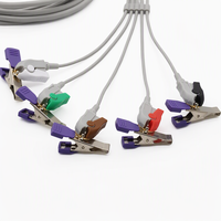 Adaptateur de câble d'électrocardiographe double fonction spécifique aux animaux de compagnie, avec clip et capuchon de queue violet en cuivre nickelé