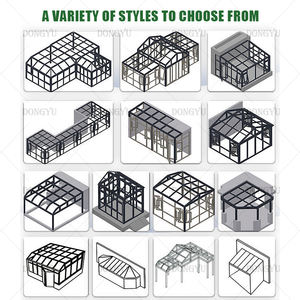 ชุดหลังคาคลุมแบบอเมริกันสำหรับสวน  แบบสำเร็จรูป  กระจกใส  โครงสร้างอะลูมิเนียม  ห้องกระจกสำหรับลานบ้าน - Product Image 4